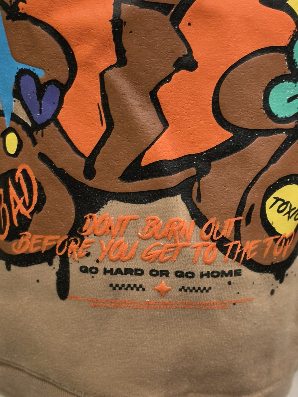 RGSTR Small Tan Love My Haters Teddy Bear Graphic Pullover Streetwear Hoodie - Picture 8 of 10